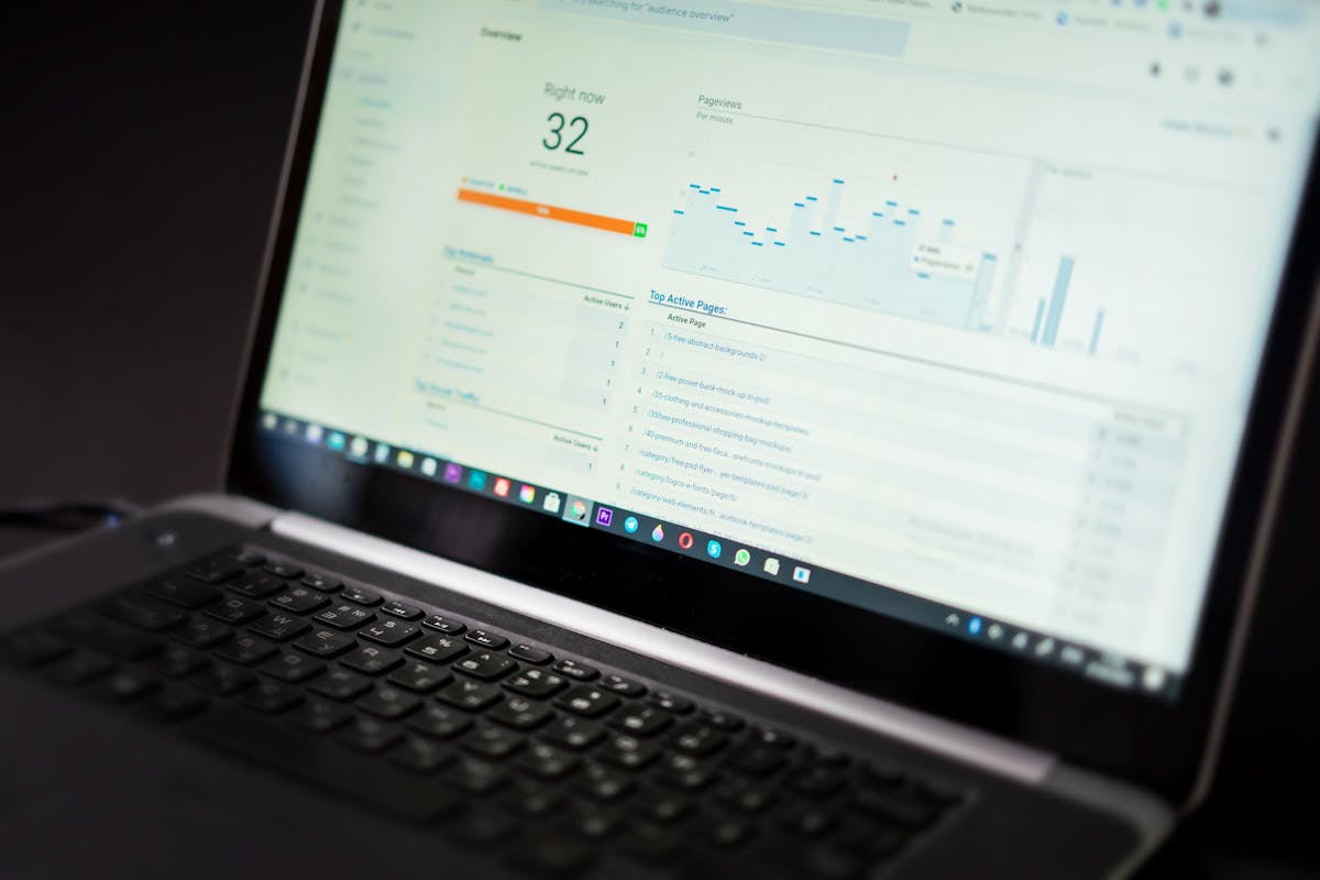 Laptop dashboard representing AI-supported business operations