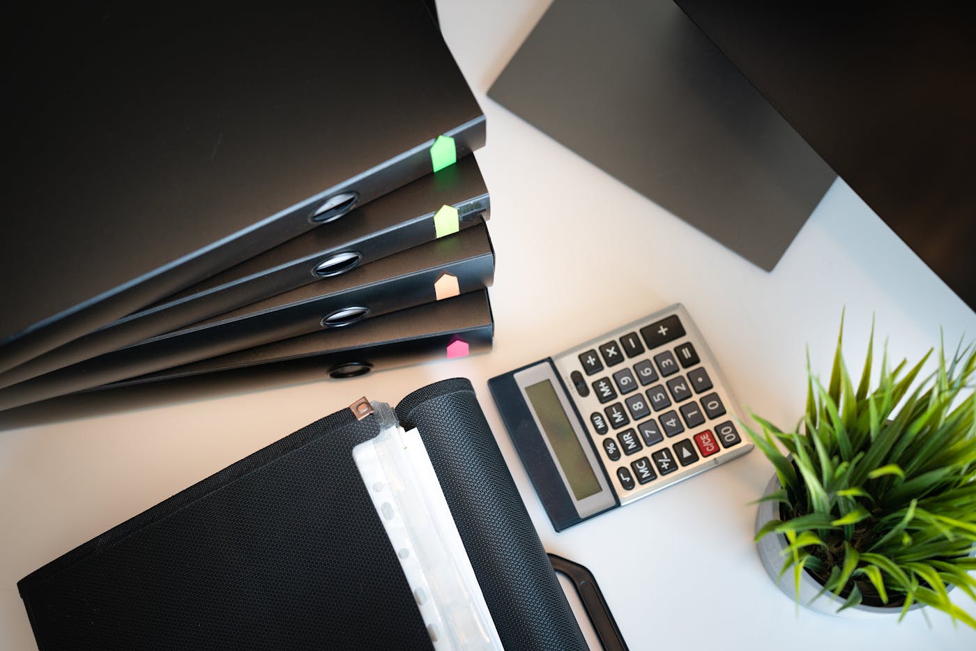 Organized office documents representing structured content and document management