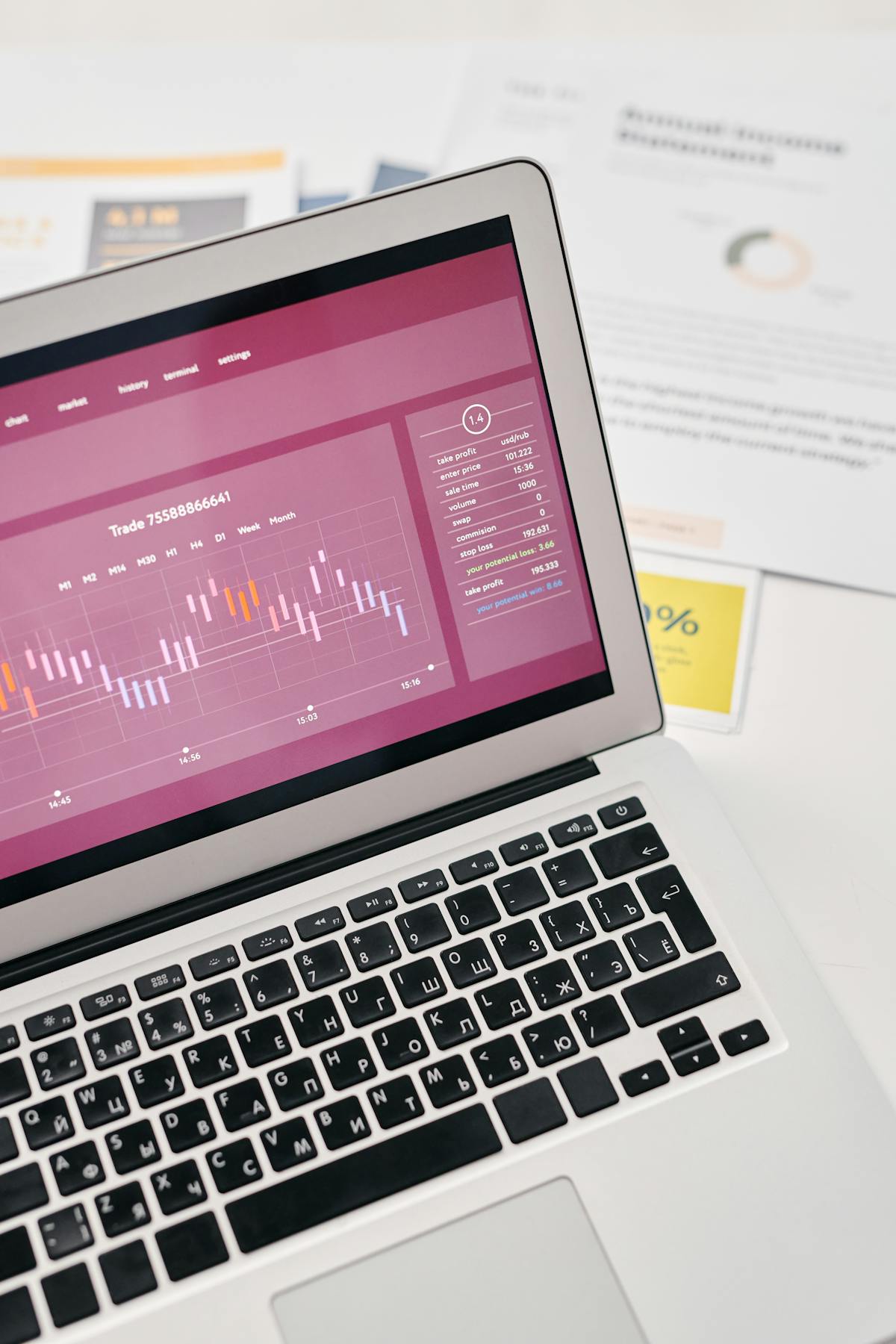 Laptop displaying analytics charts for a managed reporting portal