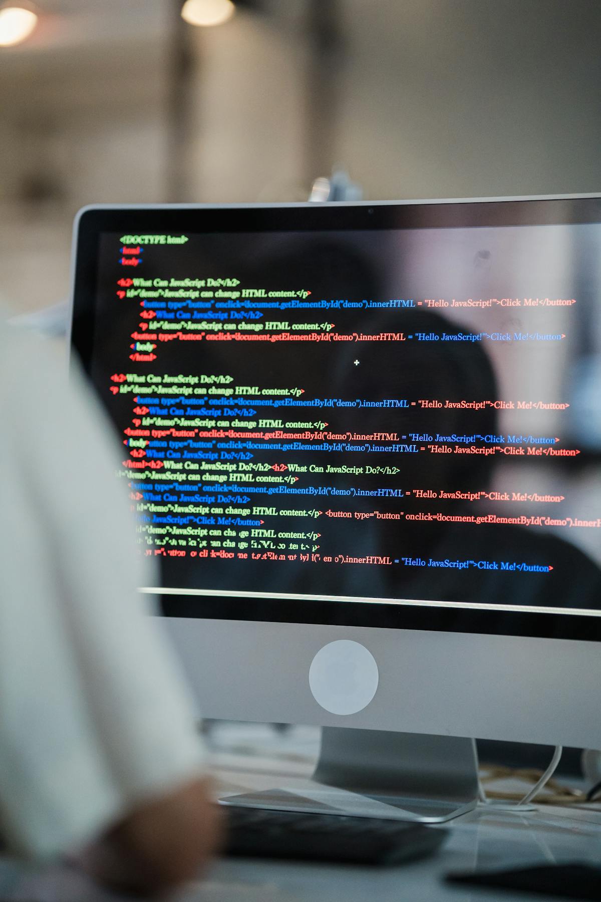 Developer reviewing application code for a secure internal tool