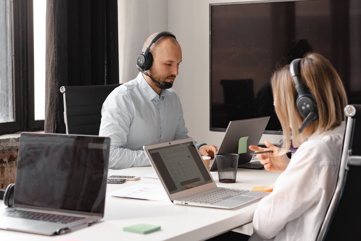 Office employee working through intake and support tasks